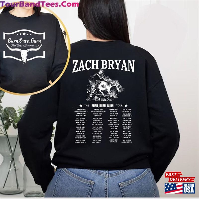 Sides Zach Bryan Shirt Burn Tour Sweatshirt Graphic Front And Back T-Shirt Hoodie 29Uf142511 – Utopia Fashion