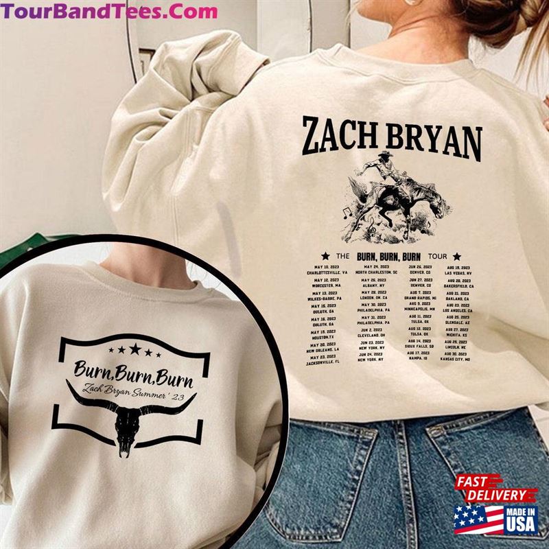 Sides Zach Bryan Shirt Burn Tour Sweatshirt Graphic Front And Back T-Shirt Hoodie 29Uf142511 – Utopia Fashion