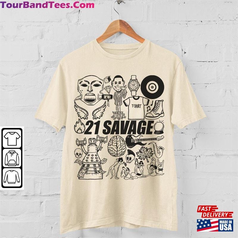 Savage Doodle Art Shirt Vintage Merch Tee Album Lyrics Tattoo Sweatshirt Hoodie T-Shirt 29Uf142136 – Utopia Fashion