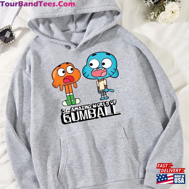 Amazing World Of Gumball And Darwin High Quality Print Pocket Hoodie Sweatshirt Anime Graphic T-Shirt 29Uf147579 – Utopia Fashion