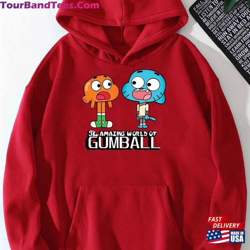 Amazing World Of Gumball And Darwin High Quality Print Pocket Hoodie Sweatshirt Anime Graphic T-Shirt 29Uf147579 – Utopia Fashion