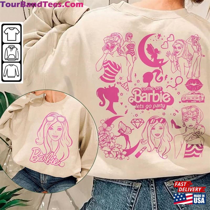 Barbie Movie Doodle Art Shirt Side Princess Barbies New Movies Sweatshirt Hoodie Gift For Fan Da1406Dt V1 Classic 29Uf147029 – Utopia Fashion