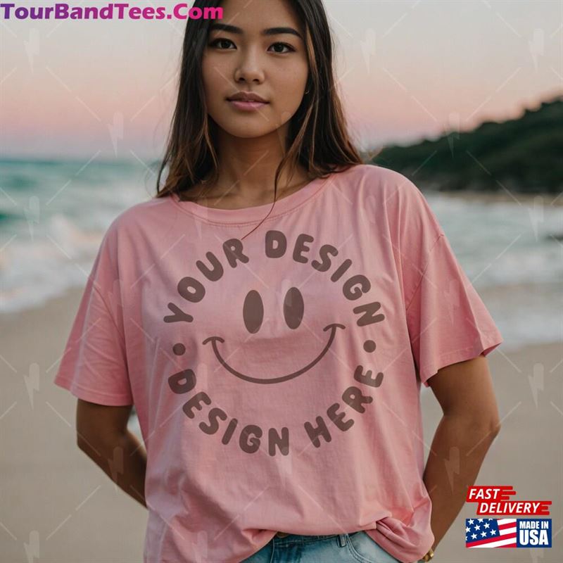 Beach Vibes Mock Oversized Pink Tshirt Unisex Hoodie 29Uf142377 – Utopia Fashion