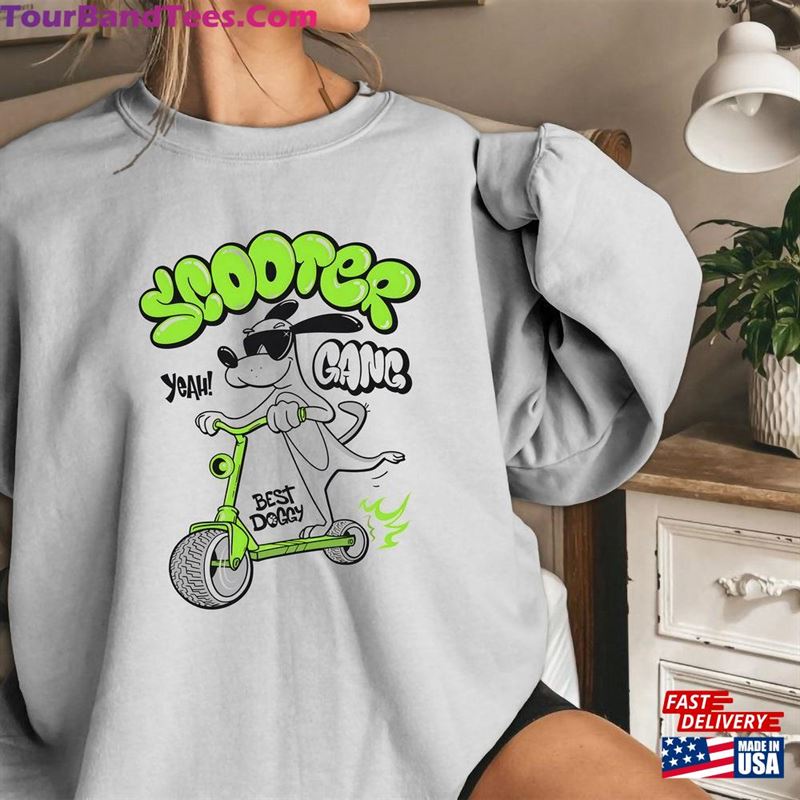 Best Doggy T-Shirt Scooter Gang Tee Graphic Gift Hoodie Dog Riding Bike Cute Sweatshirt Women Men Kids Gifts 29Uf157497 – Utopia Fashion