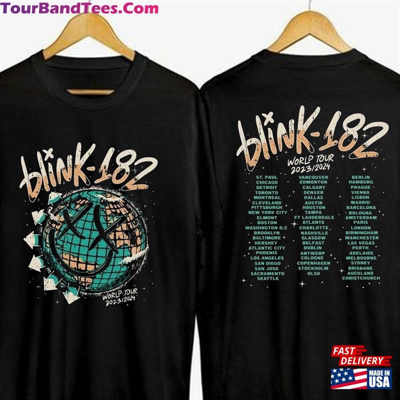 Blink Two Sides T-Shirt World Tour Shirt Classic Unisex 29Uf152562 – Utopia Fashion