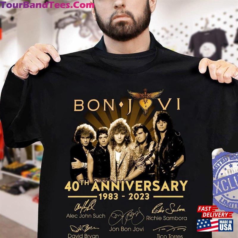 Bon Jovi 40Th Anniversary Thank Memories Shirt Rock N Classic Sweatshirt 29Uf152257 – Utopia Fashion