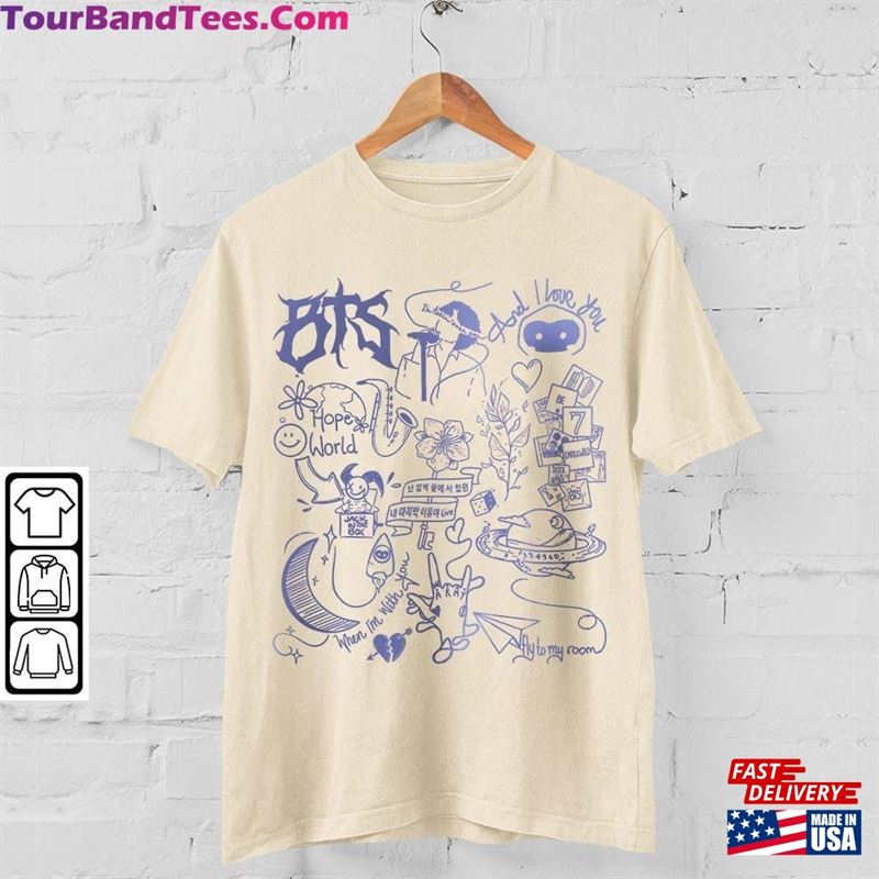 Bts Doodle Art Shirt Vintage Album Lyrics Tattoo Sweatshirt Hoodie Tour Concerts V1 Da3005Dt Classic 29Uf163765 – Utopia Fashion