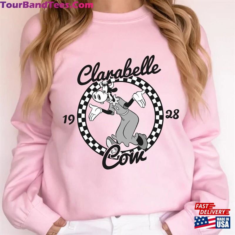 Checkerboard Disney Clarabelle Cow Sweatshirt World Disneyland Parks Magic Kingdom Hoodie 29Uf147209 – Utopia Fashion