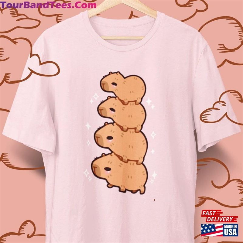 Cute Capybara Chibi Tower T-Shirt Funny Shirt For Animal Lover Silly Gift Hoodie Classic 29Uf147182 – Utopia Fashion