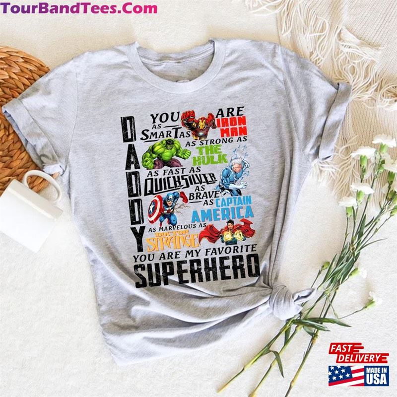 Daddy Superhero T-Shirt Super Dad Avengers Shirt Marvelous Father’S Day Thor Fathers Gift Unisex Classic 29Uf164092 – Utopia Fashion