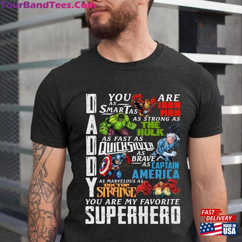 Daddy Superhero T-Shirt Super Dad Avengers Shirt Marvelous Father’S Day Thor Fathers Gift Unisex Classic 29Uf164092 – Utopia Fashion