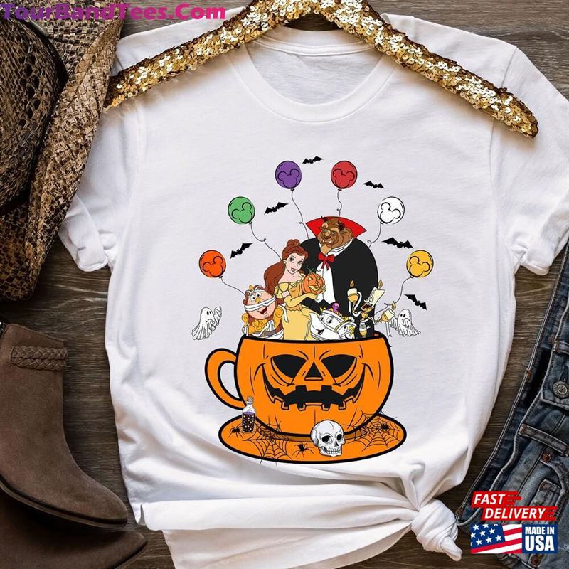 Disney Halloween Beauty And The Beast Pumpkin Teacup Shirt Scary Mickey Balloon Disneyland Family Matching Shirts T-Shirt Unisex 29Uf152297 – Utopia Fashion