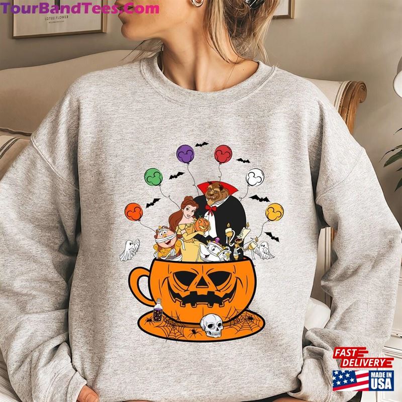 Disney Halloween Beauty And The Beast Pumpkin Teacup Shirt Scary Mickey Balloon Disneyland Family Matching Shirts T-Shirt Unisex 29Uf152297 – Utopia Fashion