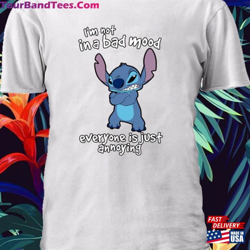 Disney Stitch Lilo Im Not Bad Mood Quotes T-Shirt Top Men Women Ladies Gildan S M Classic Unisex 29Uf152293 – Utopia Fashion