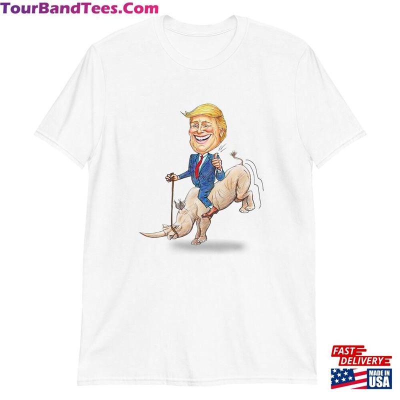 Donald Trump Riding The Rino Short Sleeve Unisex T-Shirt Hoodie Sweatshirt 29Uf147136 – Utopia Fashion