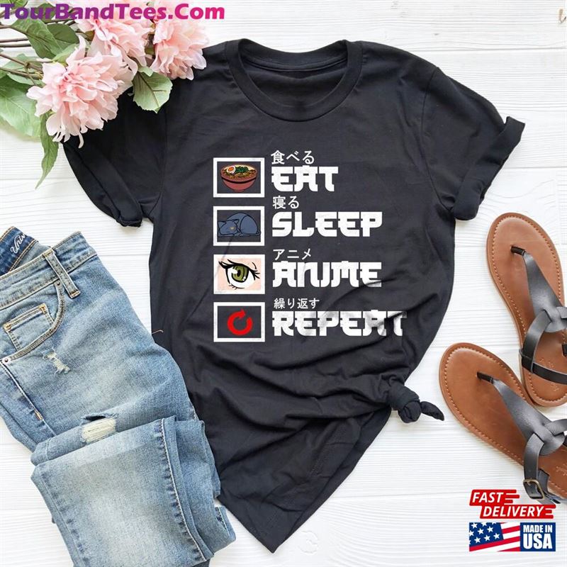 Eat Sleep Anime Repeat Shirt Japanese Gift For Fan Sweatshirt T-Shirt 29Uf147096 – Utopia Fashion