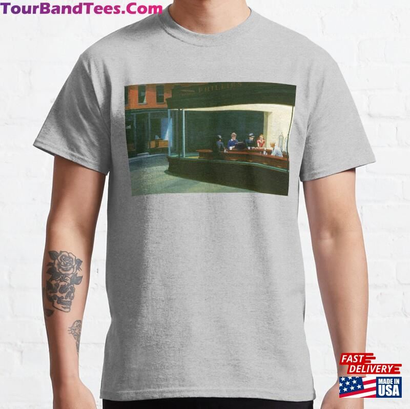 Edward Hopper Nighthawks Featuring Jessica Fletcher Classic T-Shirt Sweatshirt Hoodie 29Uf164532 – Utopia Fashion