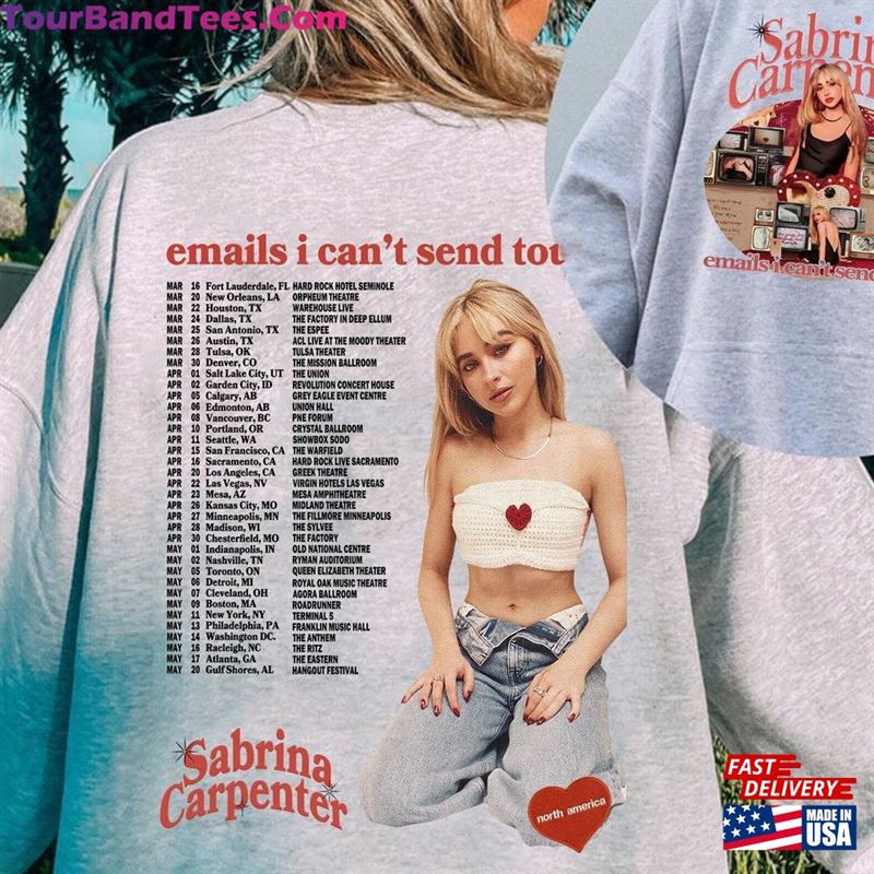 Emails I Can’T Send Tour T-Shirt Sabrina Carpenter Sides Concert Sweatshirt Hoodie 29Uf152594 – Utopia Fashion