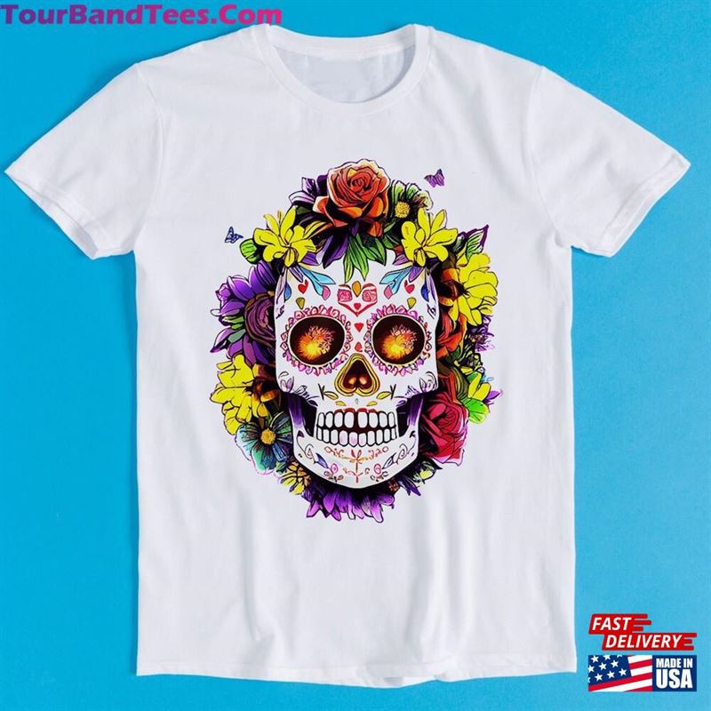 Floral Sugar Skull Day Of The Dead Dia De Retro Funny Art Drawing Gamer Anime Cult Meme Music Movie Gift Tee T-Shirt Unisex Hoodie 29Uf163119 – Utopia Fashion