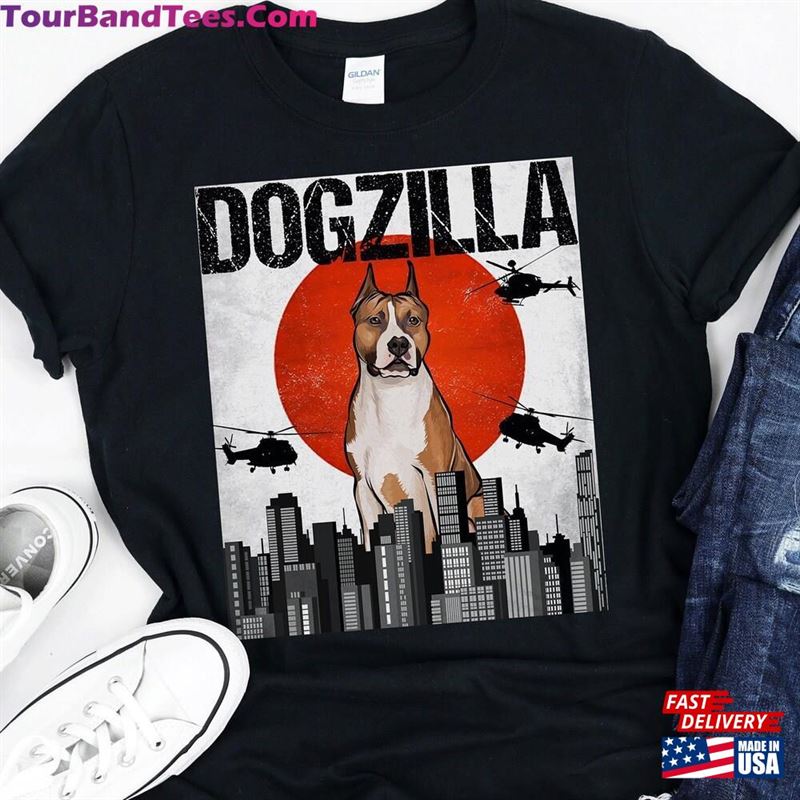 Funny American Staffordshire Terrier Dogzilla Vintage Japanese Dog Godzilla Gift Classic Hoodie 29Uf164292 – Utopia Fashion