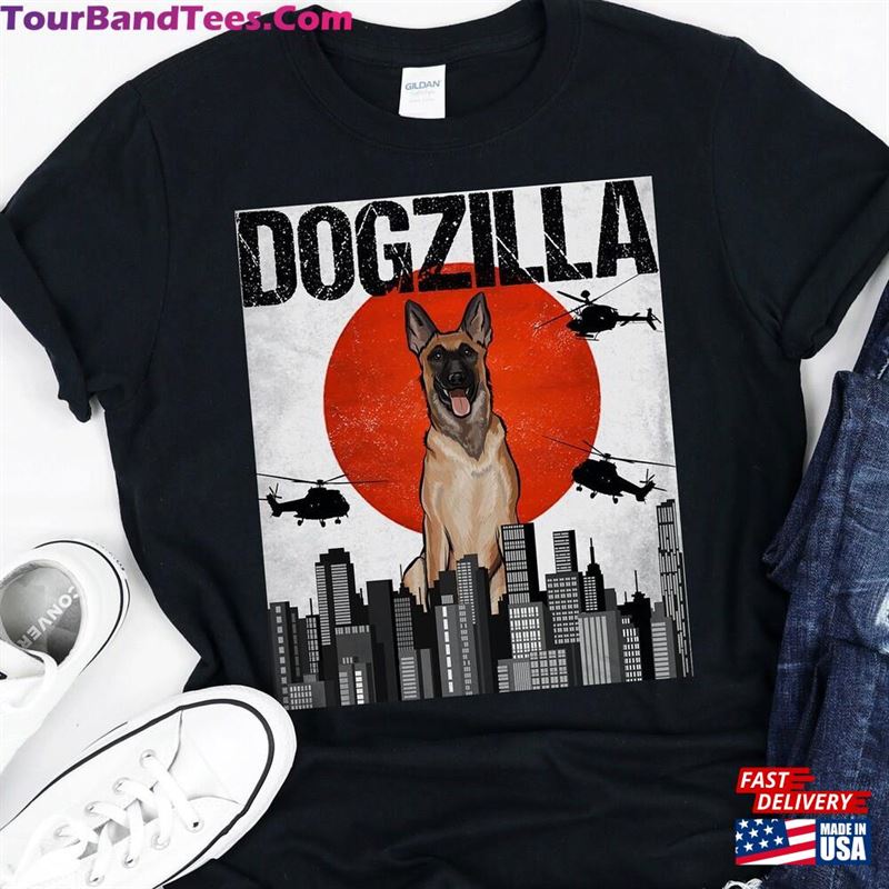 Funny Belgian Malinoi Dogzilla Vintage Japanese Dog Godzilla Gift T-Shirt Hoodie 29Uf164078 – Utopia Fashion