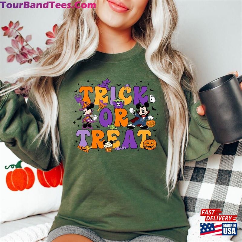 Halloween Disney Trick Or Treat Shirt Mickey Funny Disneyland Classic Sweatshirt 29Uf147506 – Utopia Fashion