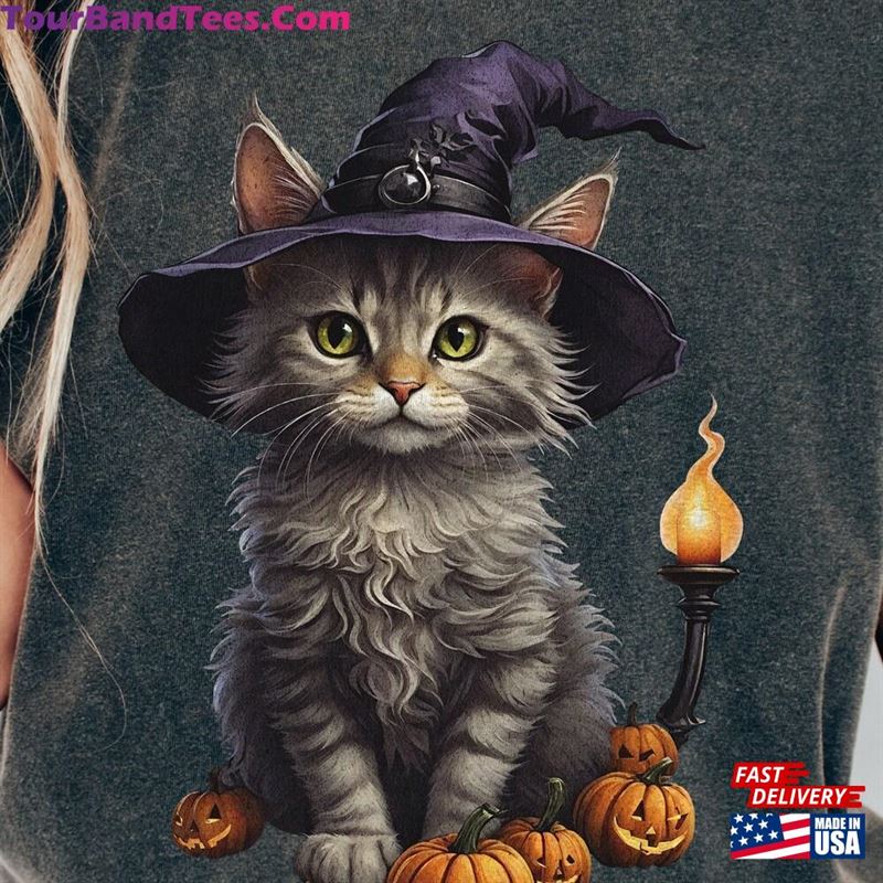 Halloween Shirt Witch Cat Tshirt Retro Party Costume Sweatshirt Classic 29Uf152091 – Utopia Fashion