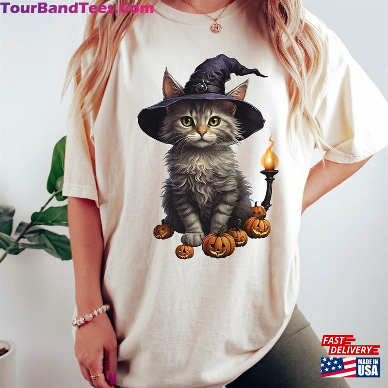 Halloween Shirt Witch Cat Tshirt Retro Party Costume Sweatshirt Classic 29Uf152091 – Utopia Fashion