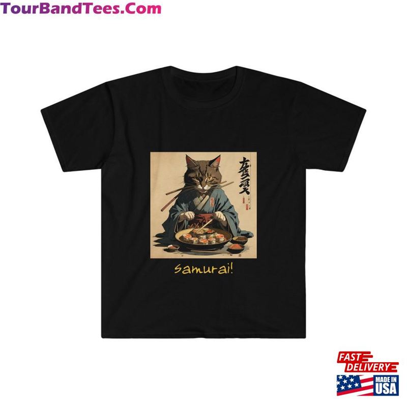 Japanese Anime Cat Samurai Ramen Eating Funny Foodie T-Shirt Sweatshirt Unisex 29Uf147465 – Utopia Fashion