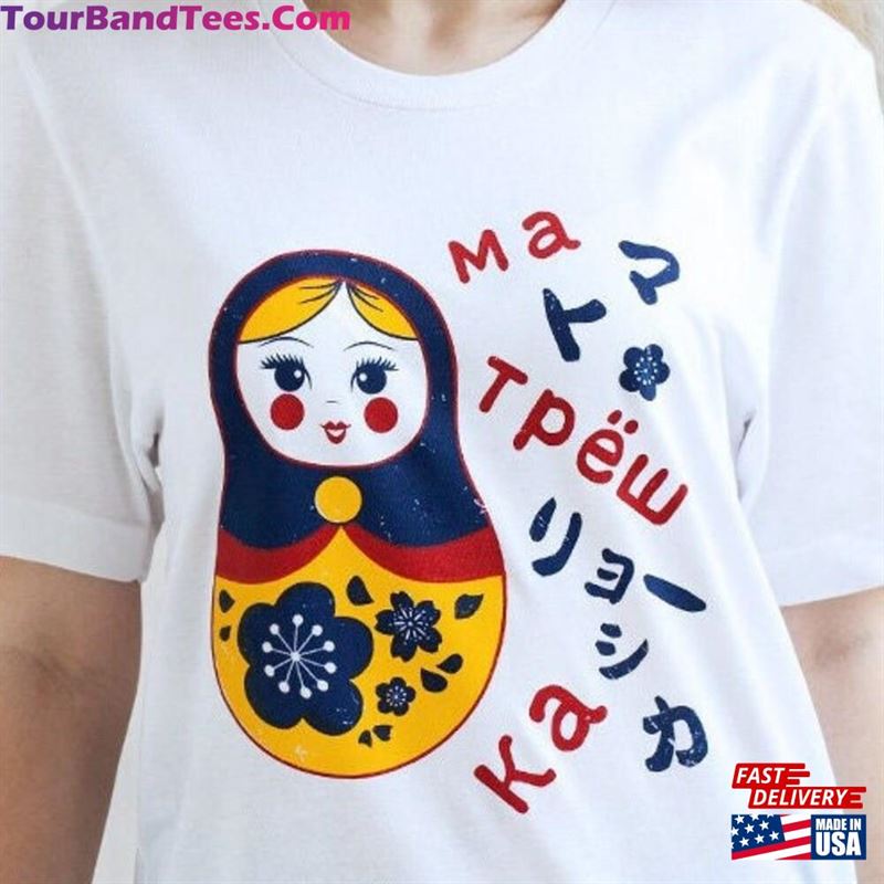 Japanese T-Shirt Sakura Matryoshka Japan Kawaii Russian Doll Dolls Hiragana Kanji Cyrillic Fashion Happy Yoga Printed Men Hoodie Sweatshirt 29Uf147369 – Utopia Fashion