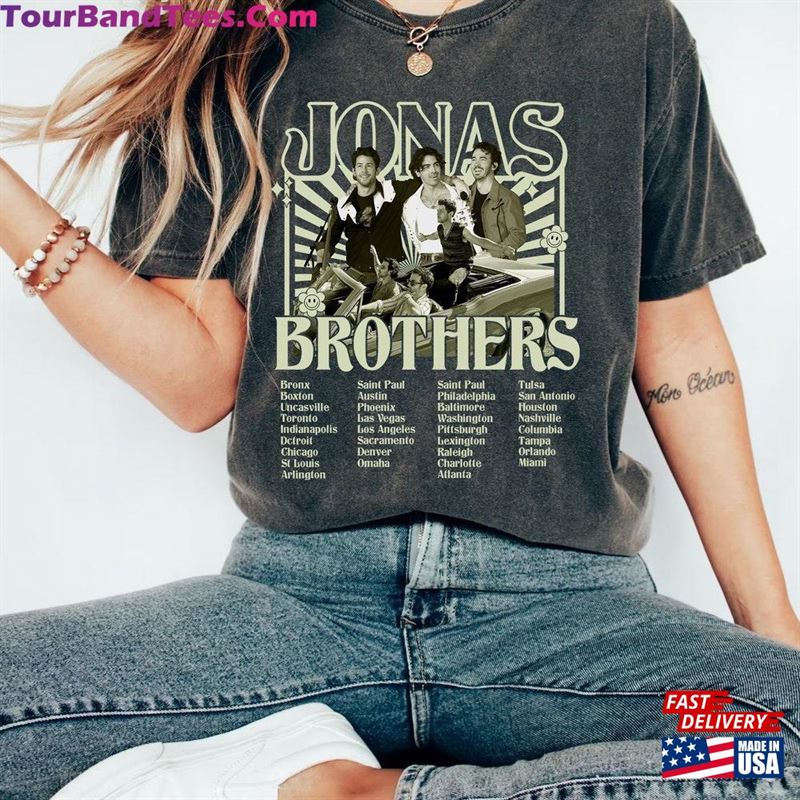 Jonas Brothers Five Albums One Night T-Shirt North America Tour Tee Retro Jb Shirt Sweatshirt 29Uf157463 – Utopia Fashion