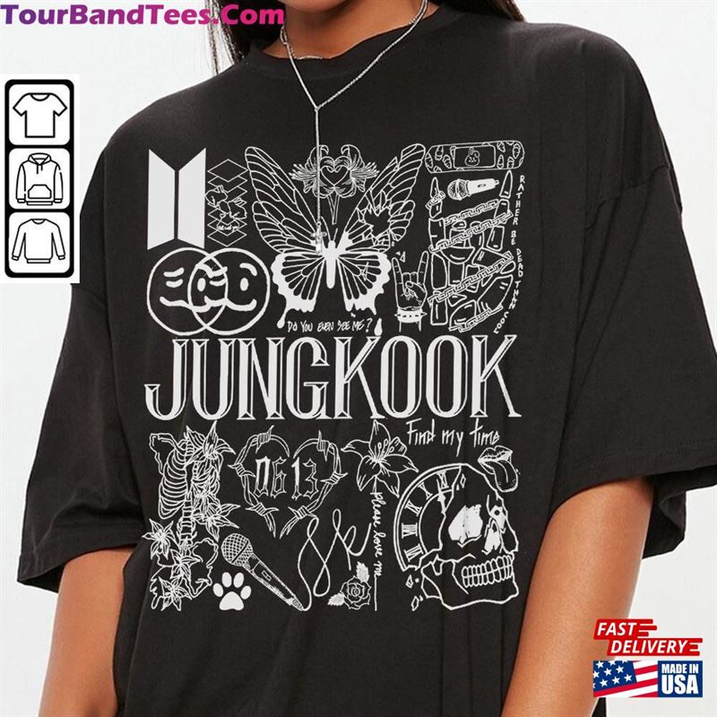 Jung Kook Bts Kpop Doodle Art Shirt Vintage Merch Tee Graphic Tattoo Album Lyric Sweatshirt Classic 29Uf157554 – Utopia Fashion