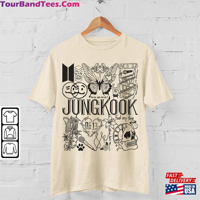 Jung Kook Bts Kpop Doodle Art Shirt Vintage Merch Tee Graphic Tattoo Album Lyric Sweatshirt Classic 29Uf157554 – Utopia Fashion