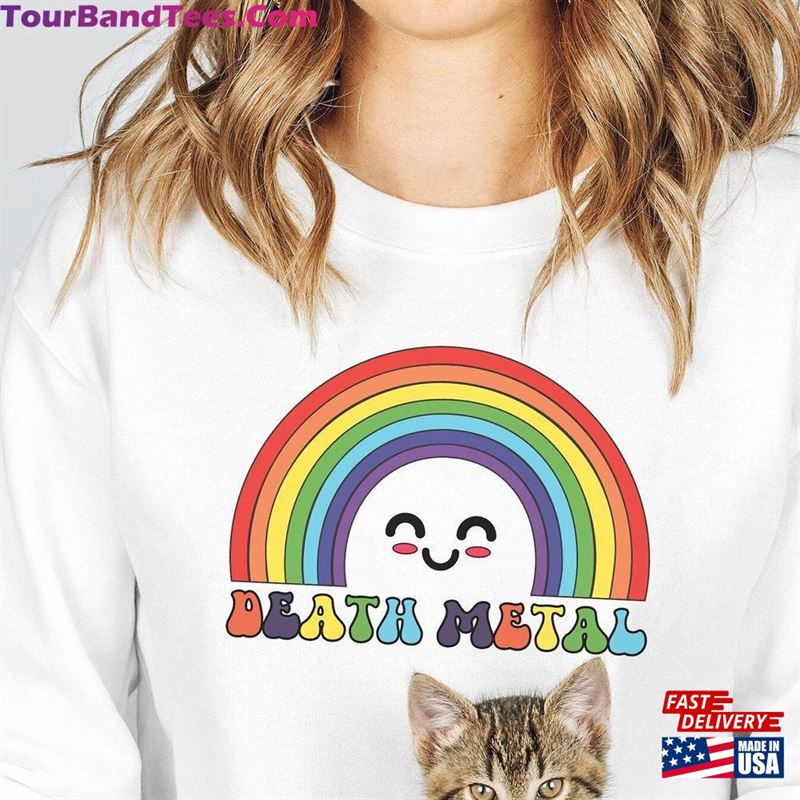 Kawaii Death Metal Sweatshirt Cute Groovy Rainbow Heavy Shirt T-Shirt 29Uf157576 – Utopia Fashion