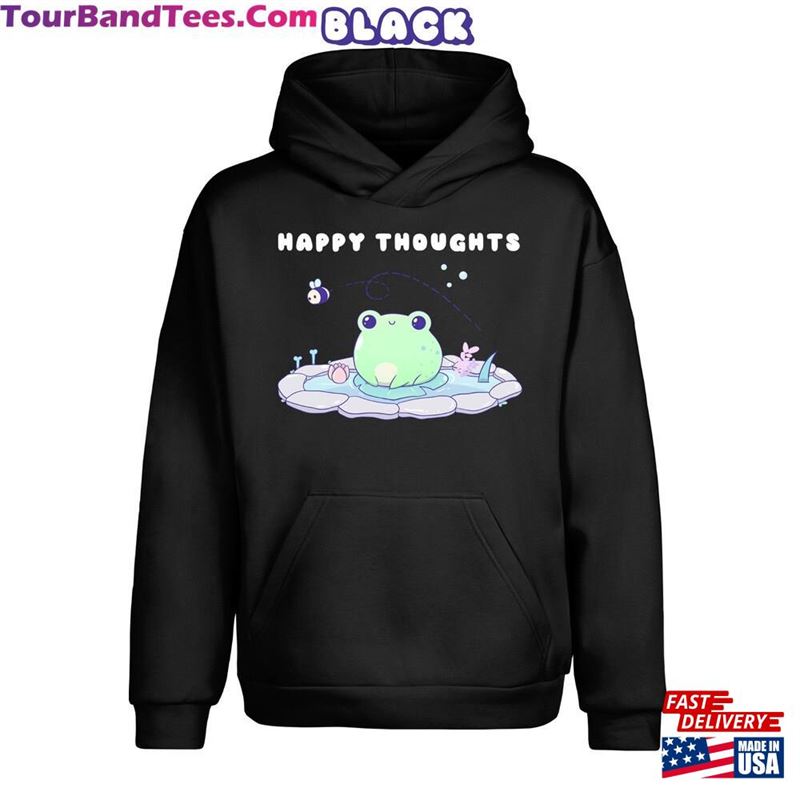 Kawaii Frog Happy Thoughts Urban Pullover Hoodie Cute And Cozy Sweatshirt With Adorable Design Classic 29Uf152201 – Utopia Fashion