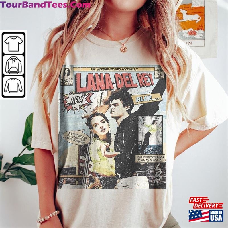 Lana Del Rey Comic Shirt Sweatshirt Retro Vintage Tour Album Norman Fucking Rockwell Graphic Tee Book L286 Classic Unisex 29Uf142496 – Utopia Fashion