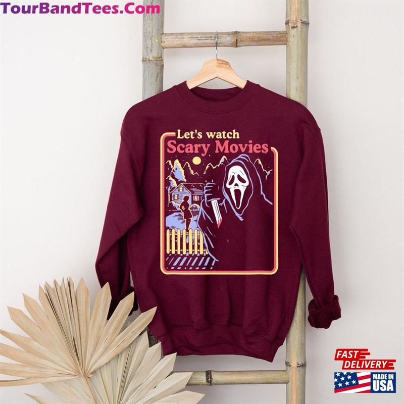 Let’S Watch Scary Movies Crewneck Sweatshirt Scream Vintage Halloween Classic 29Uf152573 – Utopia Fashion