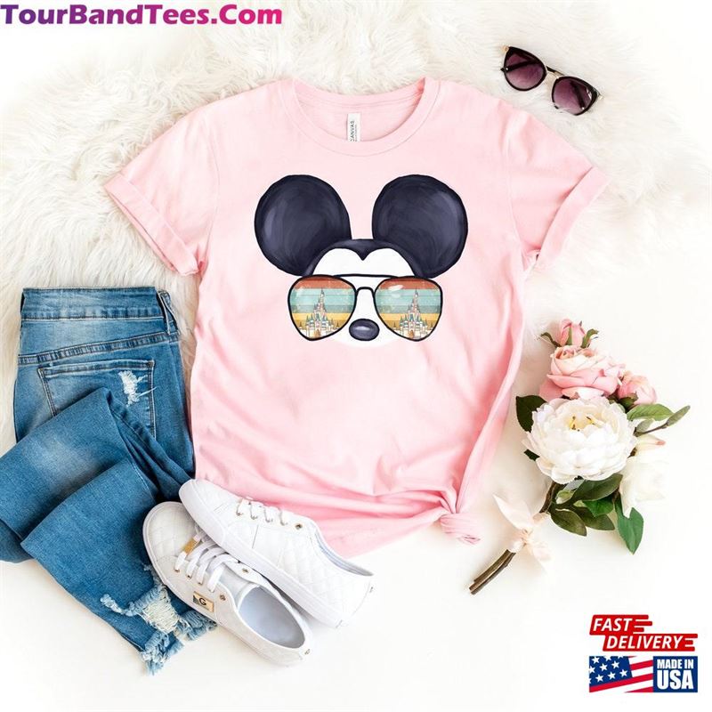 Mickey Mouse Watercolor Aviator Glasses Castle Shirt Unisex T-Shirt 29Uf152604 – Utopia Fashion