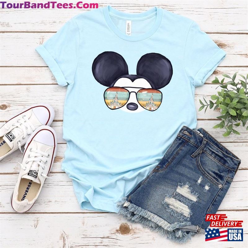 Mickey Mouse Watercolor Aviator Glasses Castle Shirt Unisex T-Shirt 29Uf152604 – Utopia Fashion