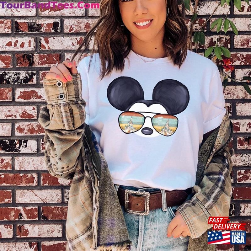 Mickey Mouse Watercolor Aviator Glasses Castle Shirt Unisex T-Shirt 29Uf152604 – Utopia Fashion