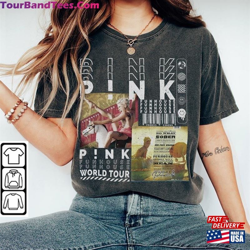 P!Nk Music Shirt Sweatshirt Y2K Merch Vintage 90S Pink Summer Carnival Tour Tickets Album Funhouse Graphic Tee Hoodie T-Shirt 29Uf142127 – Utopia Fashion