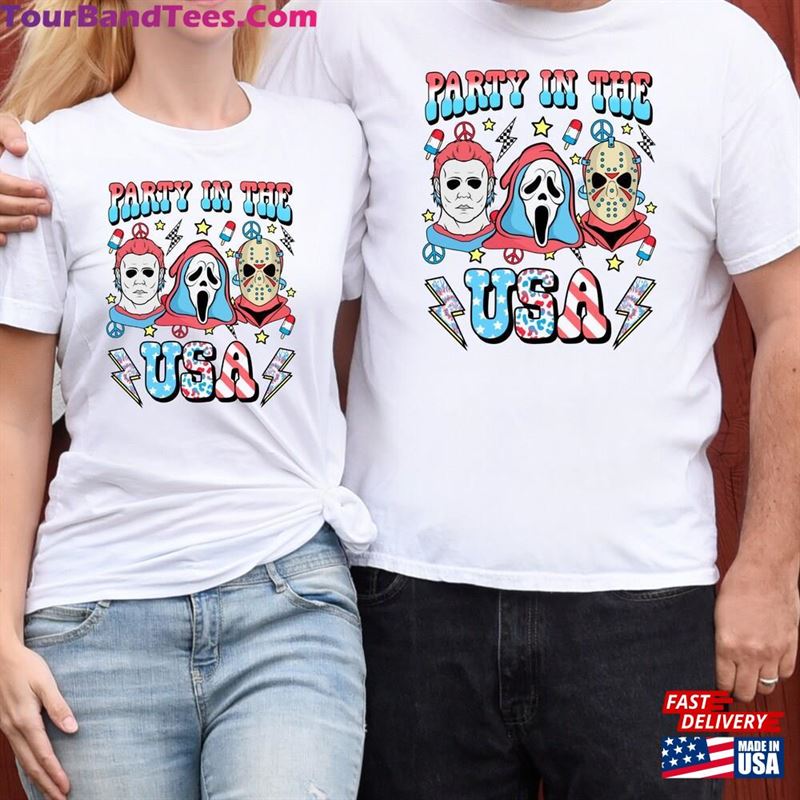 Party In The Usa Horror Movie Shirt Scary Tee T-Shirt Classic 29Uf163917 – Utopia Fashion