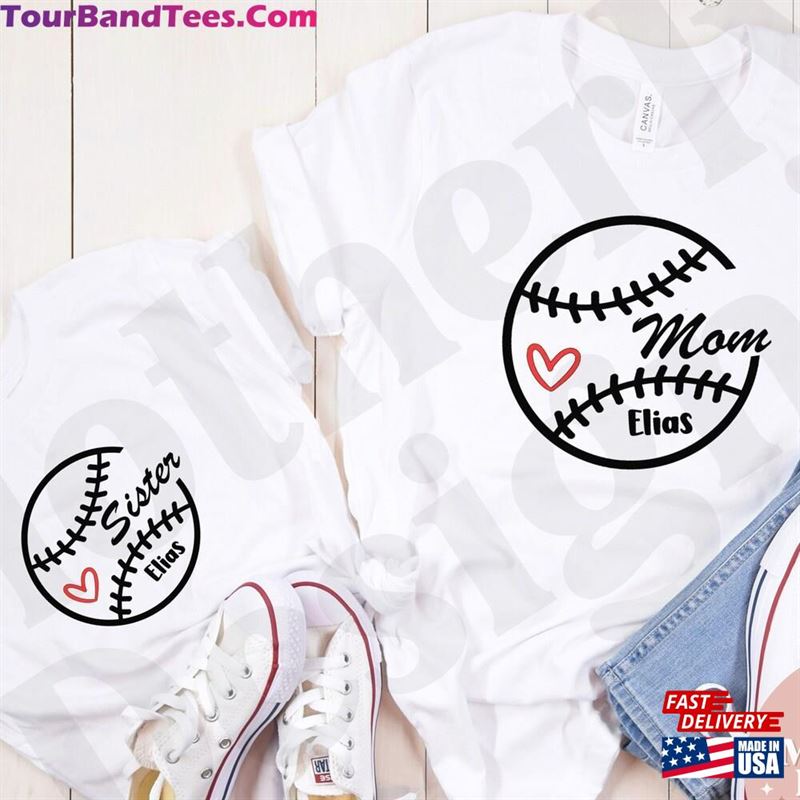 Personalized Baseball Mom Shirt Family Matching Shirts Birthday Tees T-Shirt Classic 29Uf142029 – Utopia Fashion