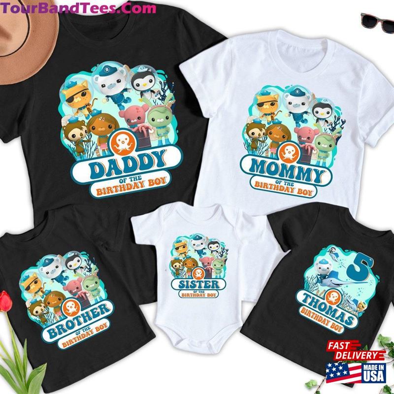 Personalized Ocean Characters Birthday Shirt Animals Theme Party Movie Family Matching Hoodie T-Shirt 29Uf157303 – Utopia Fashion