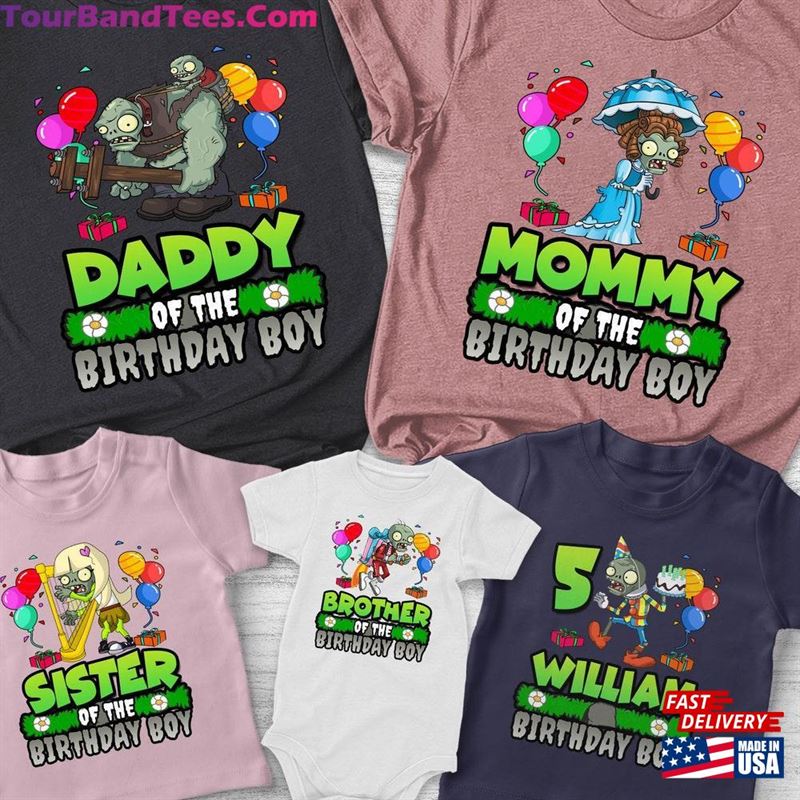 Personalized Plants Vs Zombies Birthday Shirt Family Party Tee Hoodie T-Shirt 29Uf142156 – Utopia Fashion