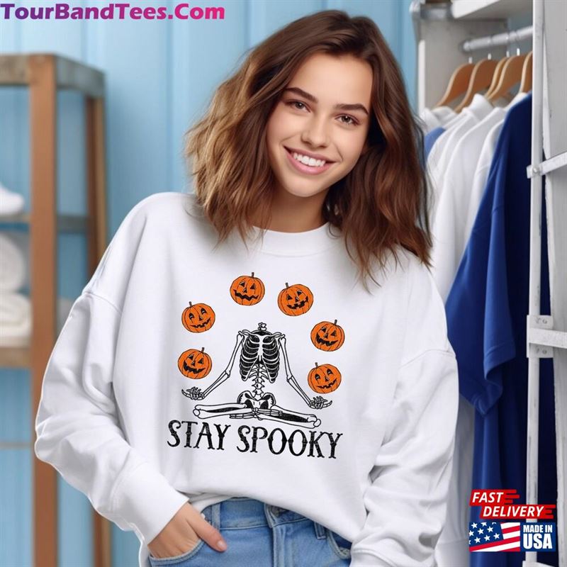 Pumpkin Halloween Skeleton Sweatshirt T-Shirt Fall Shirts For Women Hoodie 29Uf163165 – Utopia Fashion