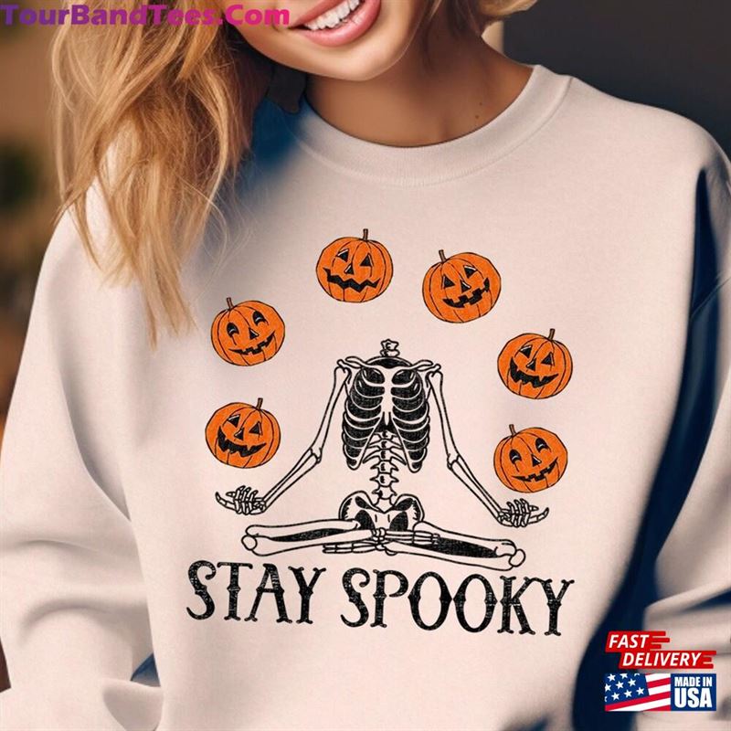 Pumpkin Halloween Skeleton Sweatshirt T-Shirt Fall Shirts For Women Hoodie 29Uf163165 – Utopia Fashion