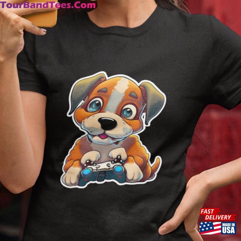 Puppy Dog Video Gamer A Pic Of Cute Cartoon Pup Holding Game Controller Sweatshirt Unisex 29Uf157373 – Utopia Fashion