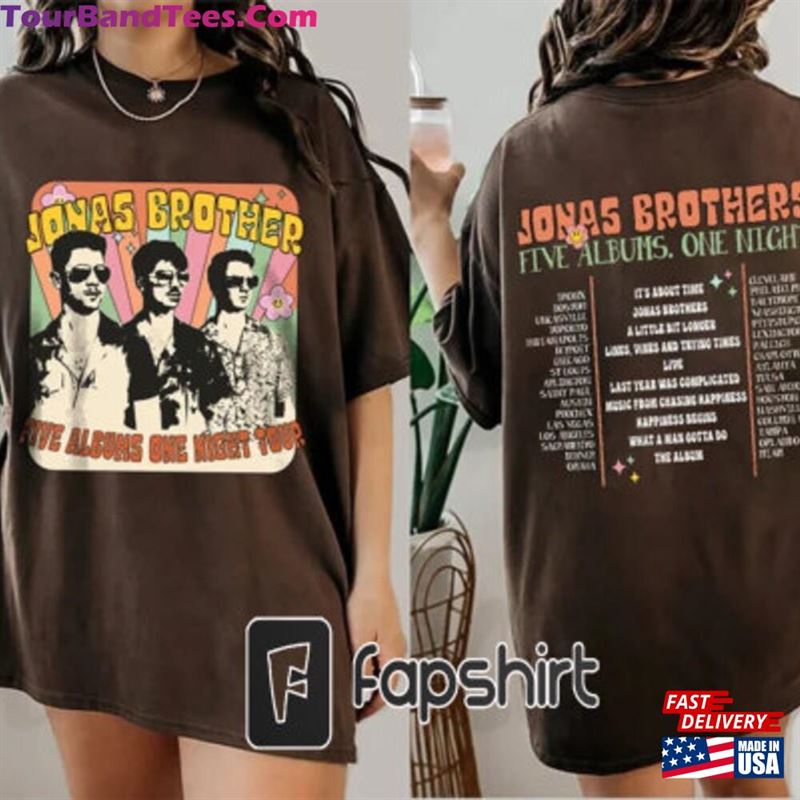 Retro Jonas Brothers Sides Shirt Nick Joe Kevin Tour Dates T-Shirt Five Albums One Night Unisex 29Uf147143 – Utopia Fashion