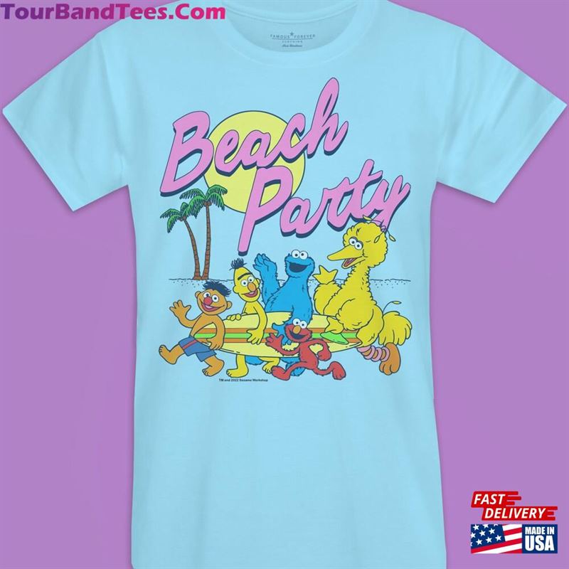 Retro Tees Official Sesame Street Beach Party Vintage Cream Or Surf Blue Short Sleeve T-Shirt Unisex Men’S Women Sweatshirt 29Uf142535 – Utopia Fashion